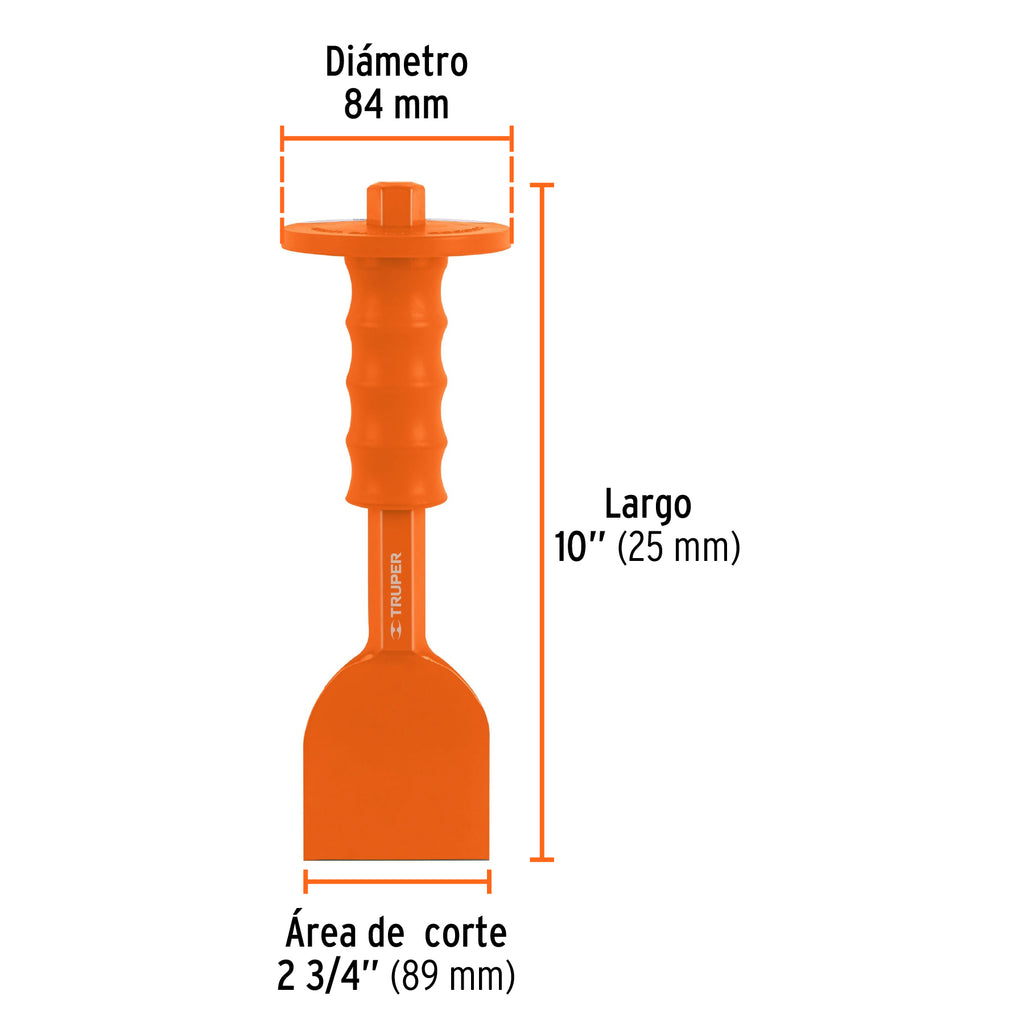 Cincel ladrillero 2-3/4 X 10" con grip, TRUPER CL-2-3/4X10G (12187)