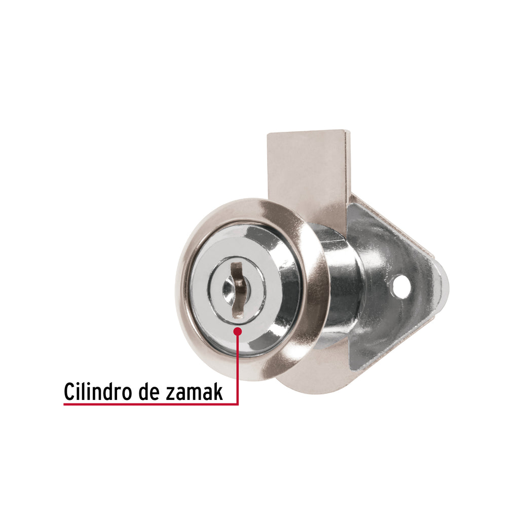 Cerradura para mueble, modelo 21, cromo, HERMEX Basic CM-21C- P (23506)