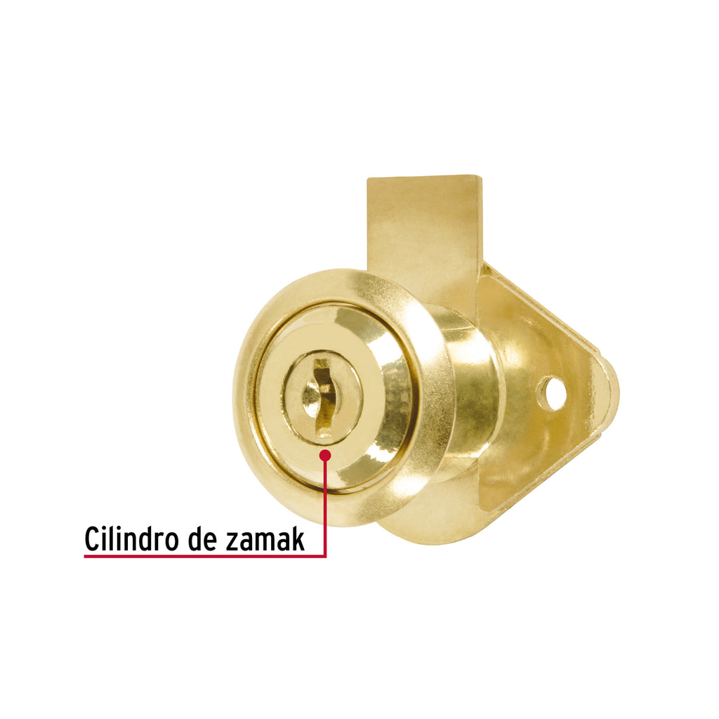 Cerradura para mueble, modelo 21, latón, HERMEX Basic CM-21L-P (23505)