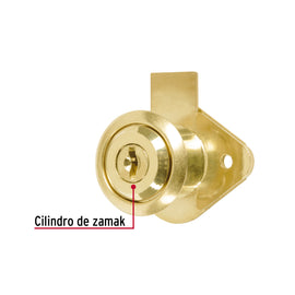 Cerradura para mueble, modelo 21, latón, HERMEX Basic CM-21L-P (23505)