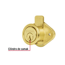 Cargar imagen en el visor de la galería, Cerradura para mueble, modelo 21, latón, HERMEX CM-21L (43566)