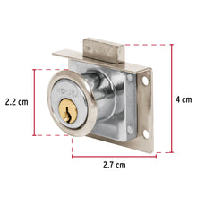 Cargar imagen en el visor de la galería, Cerradura para mueble, modelo 24, cromo, HERMEX CM-24C (43557)