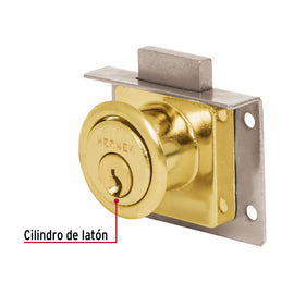 Cerradura para mueble, modelo 24, latón, HERMEX CM-24L (43565)