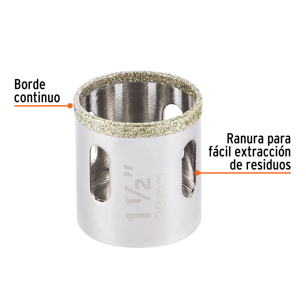 Brocasierra diamante 1-1/2" borde continuo, TRUPER COAZ-1-1/2 (17130)