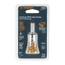 Cargar imagen en el visor de la galería, Carda de copa 3/4&quot; alambre grueso para taladro, TRUPER COM-3/4 (11593)