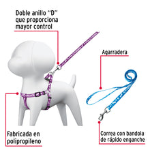 Cargar imagen en el visor de la galería, Correa con pechera para perro, 1 cm ancho, FIERO COPE-10 (44294)