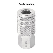 Cargar imagen en el visor de la galería, Cople acero, cuerda 1/4NPT, hembra, PRETUL COPLE-HEM-1/4P (27028)