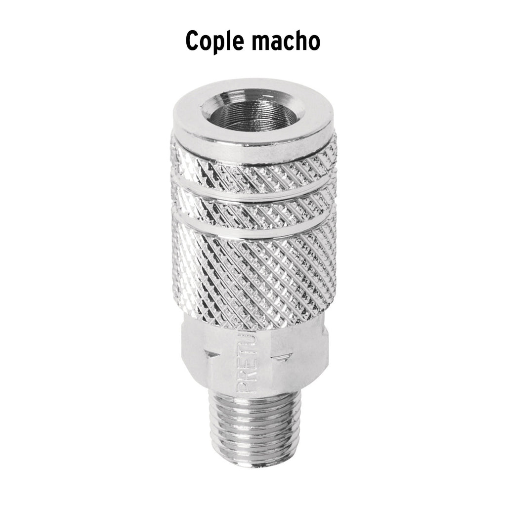 Cople acero, cuerda 1/4NPT, macho, PRETUL COPLE-MA-1/4P (27029)