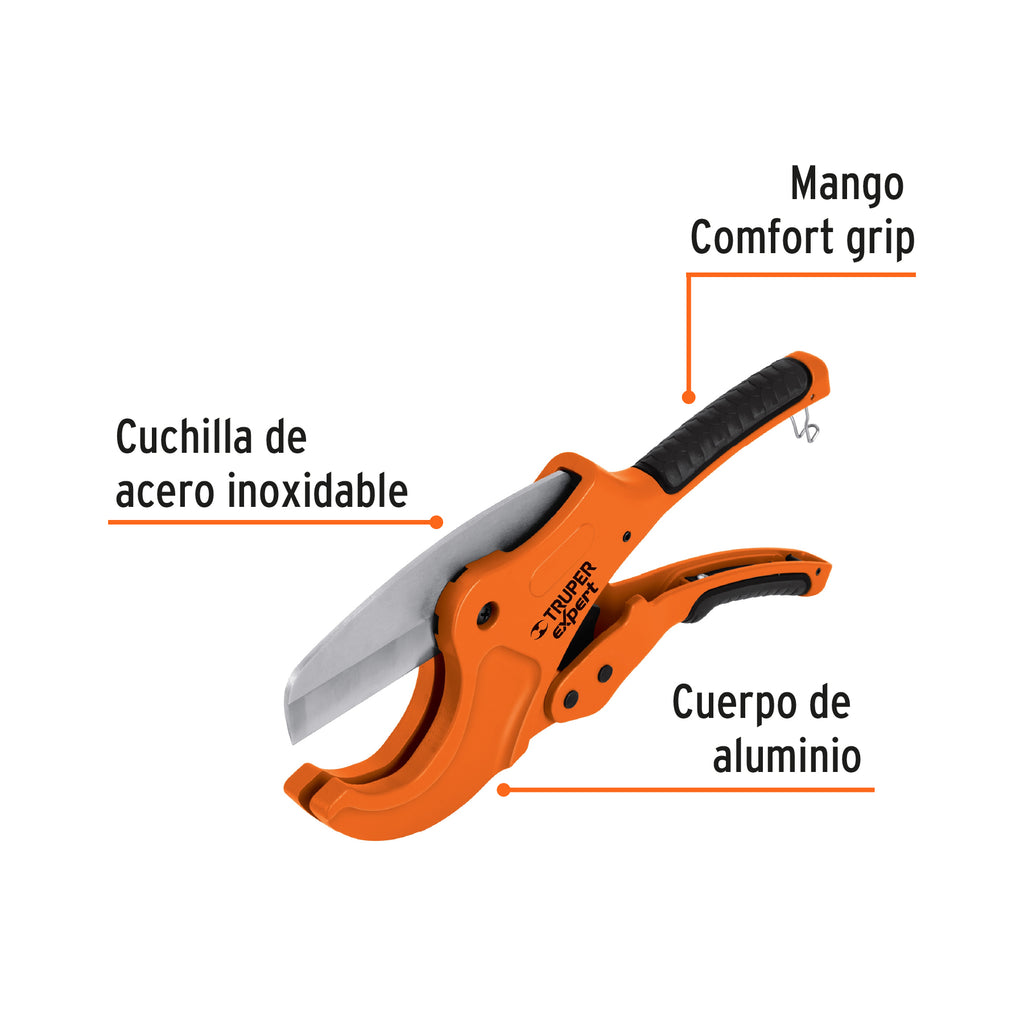 Cortador profesional tubo de plástico, corte 2-1/2", Expert TRUPER COT-PVC-X (12867)