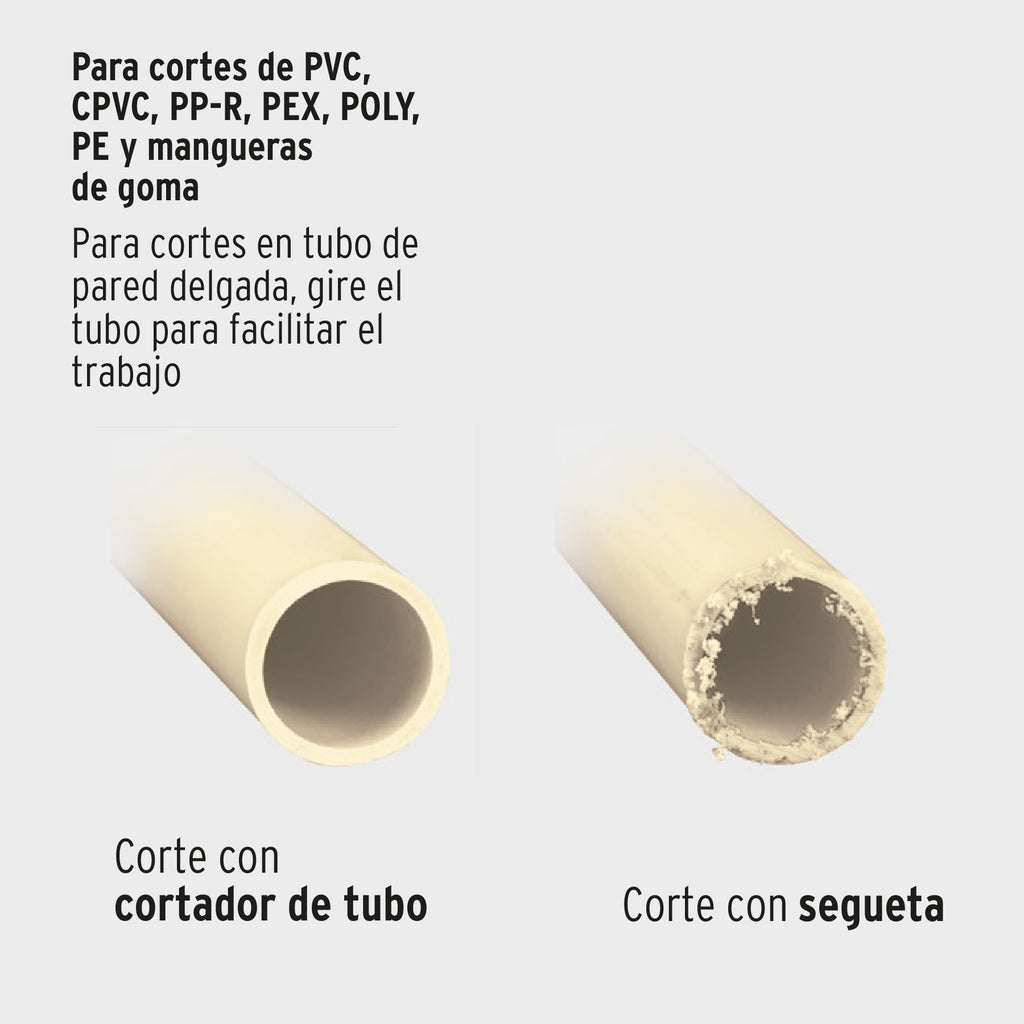 Cortador profesional tubo de plástico, corte 2-1/2", Expert TRUPER COT-PVC-X (12867)