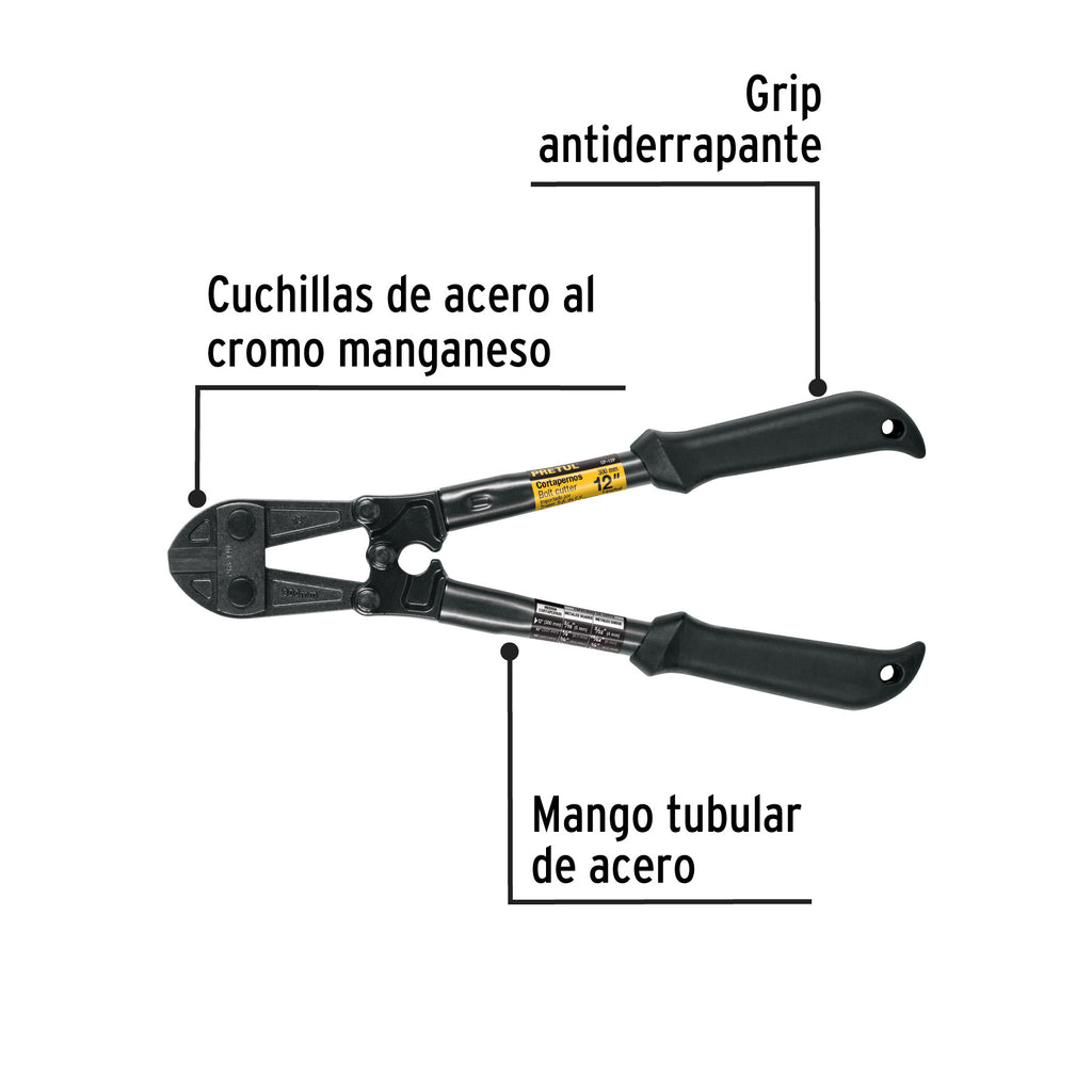 Cortapernos 12", mango tubular, PRETUL CP-12P (20944)