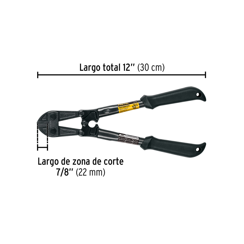 Cortapernos 12", mango tubular, PRETUL CP-12P (20944)