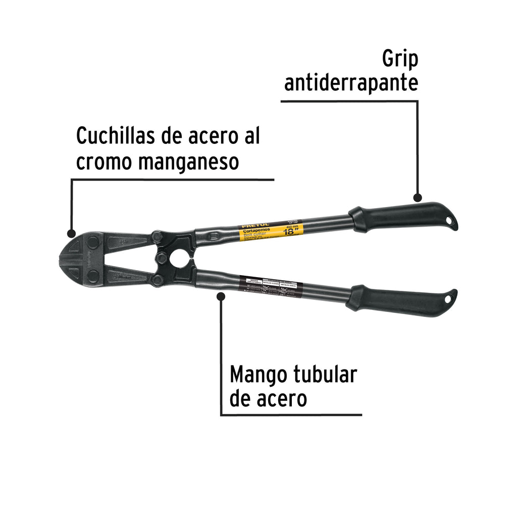 Cortapernos 18", mango tubular, PRETUL CP-18P (20946)