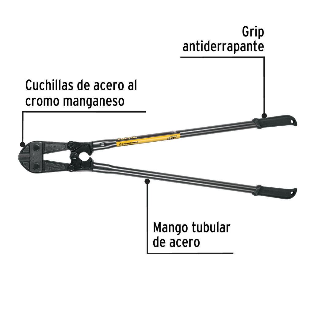 Cortapernos 36", mango tubular, PRETUL CP-36P (20949)