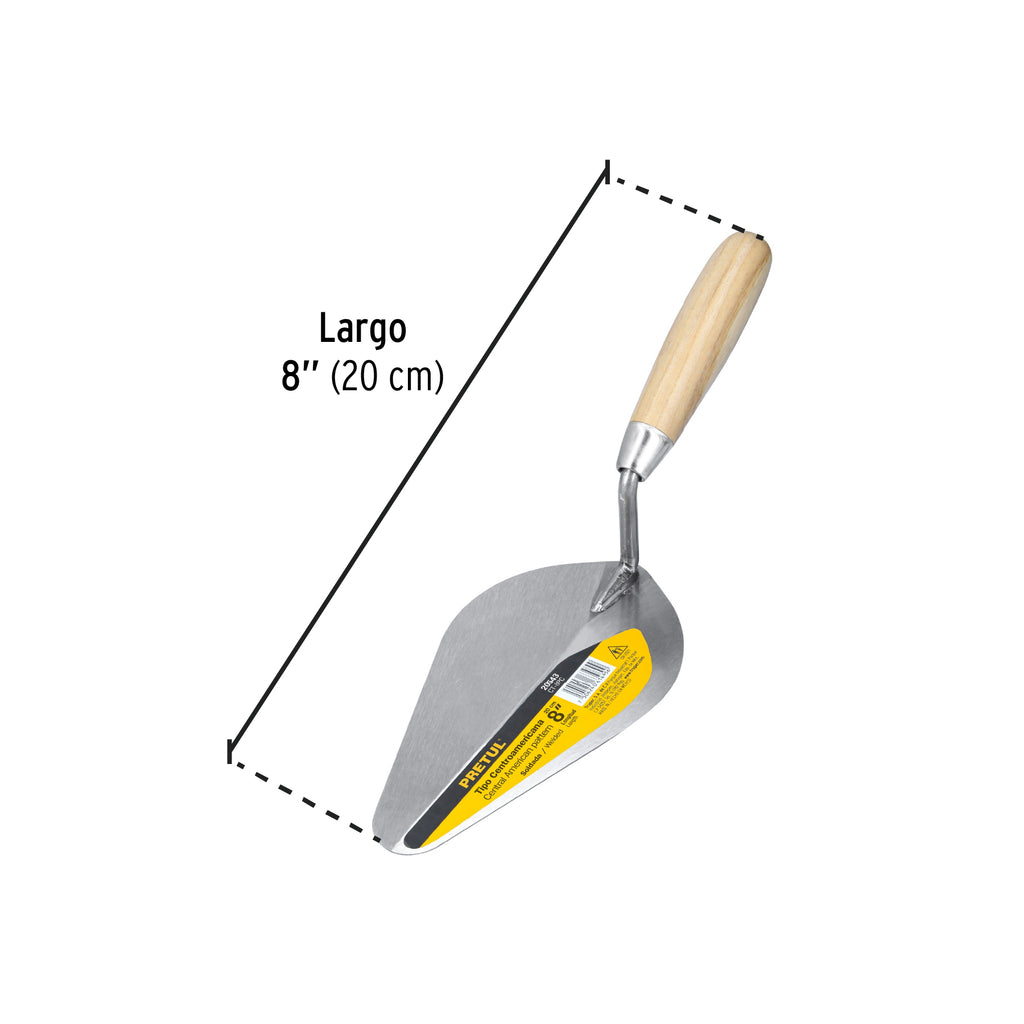 Cuchara para albañil 8" tipo centroamericana, PRETUL CT- 8P (20543)