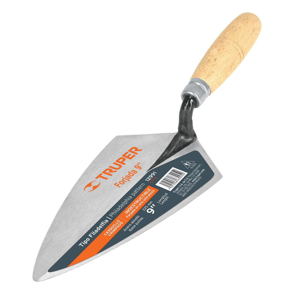 Cuchara para albañil 9" forjada tipo Filadelfia, TRUPER CT-9 (12991)