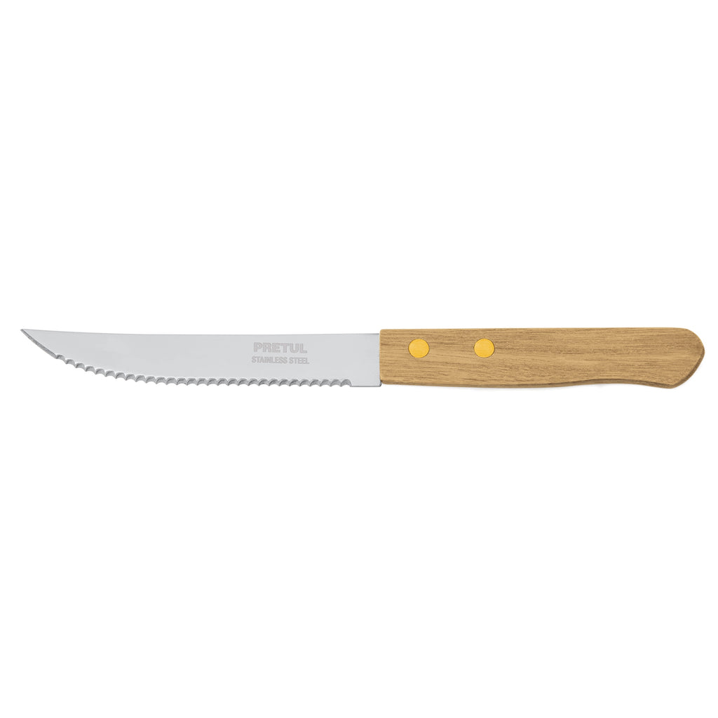 Cuchillo con sierra para asado 5" mango de madera, PRETUL CUCH-M52 (23083)