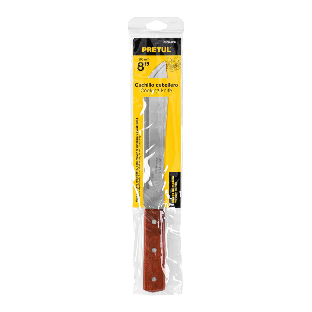 Cuchillo cebollero 8" mango de madera, PRETUL CUCH-M80 (23078)