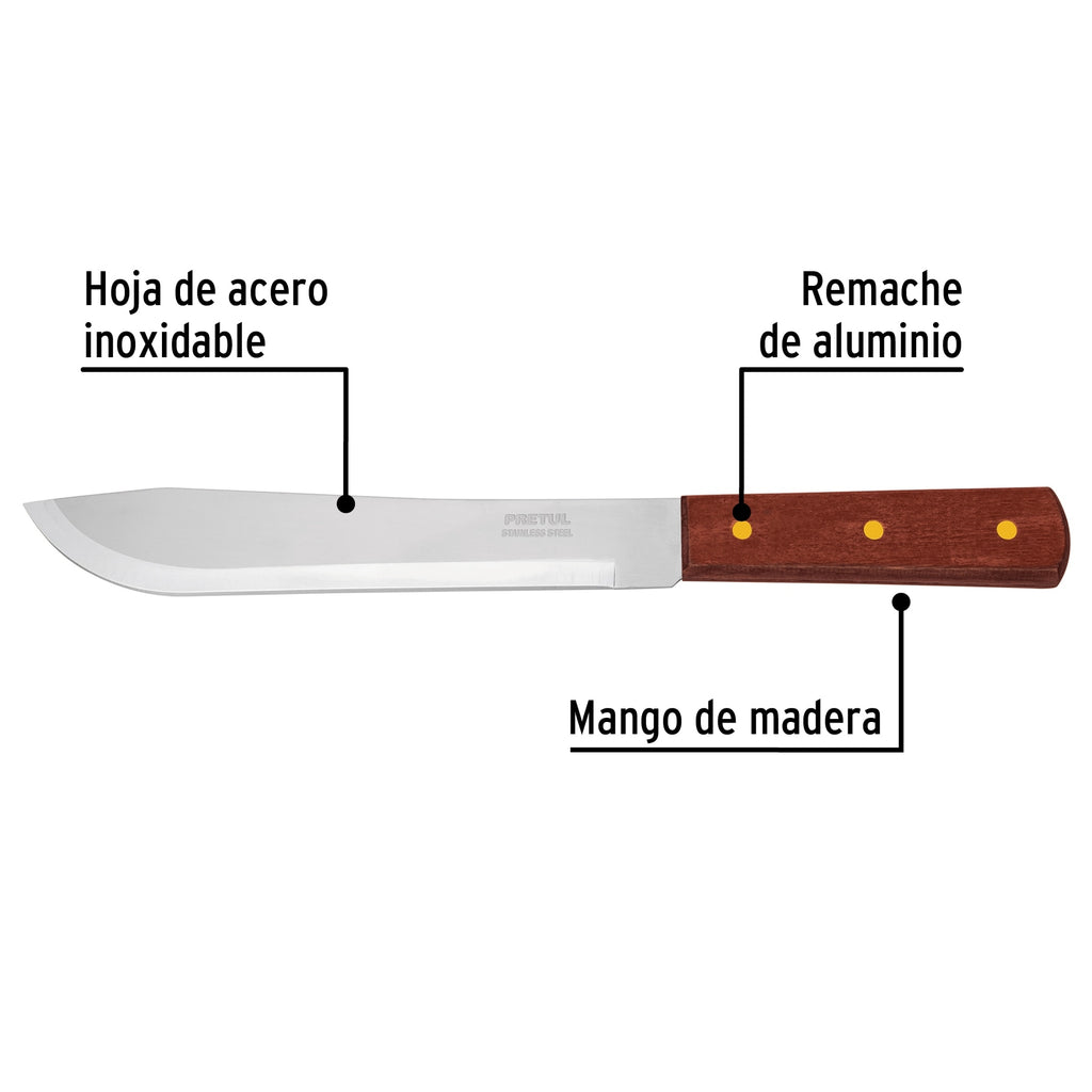 Cuchillo cebollero 8" mango de madera, PRETUL CUCH-M80 (23078)