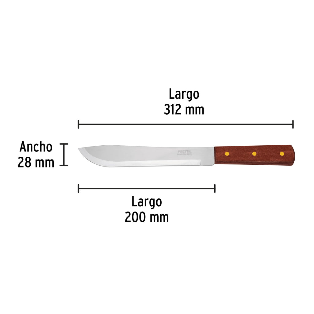 Cuchillo cebollero 8" mango de madera, PRETUL CUCH-M80 (23078)