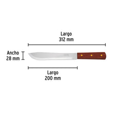 Cargar imagen en el visor de la galería, Cuchillo cebollero 8&quot; mango de madera, PRETUL CUCH-M80 (23078)