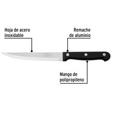 Cargar imagen en el visor de la galería, Cuchillo liso para asado 5&quot; mango de plástico, PRETUL  CUCH-P5 (23093)