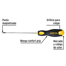 Cargar imagen en el visor de la galería, Desarmador cabinet 1/8 x 4&quot; mango Comfort Grip, PRETUL DG-1/8X4BP (21486)