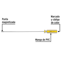 Cargar imagen en el visor de la galería, Desarmador cabinet 1/8 x 8&quot; mango de PVC, PRETUL DG-1/8X8TP (21466)