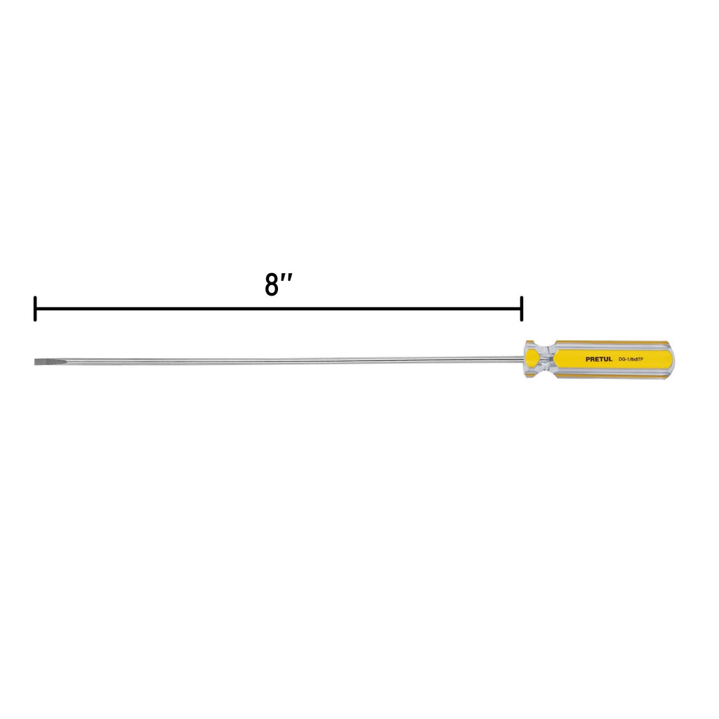 Desarmador cabinet 1/8 x 8" mango de PVC, PRETUL DG-1/8X8TP (21466)