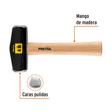 Cargar imagen en el visor de la galería, Marro tipo Nevada 4 lbs. mango 10-3/4", PRETUL DHT-4P (22217)