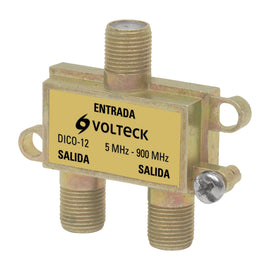 Divisor coaxial de 1 entrada y 2 salidas, VOLTECK DICO-12 (48475)
