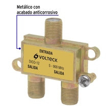 Cargar imagen en el visor de la galería, Divisor coaxial de 1 entrada y 2 salidas, VOLTECK DICO-12 (48475)