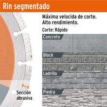 Cargar imagen en el visor de la galería, Disco de diamante de 4-1/2&quot; x 2.1 mm rin segmentado, TRUPER DID-345 (11582)