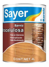 Cargar imagen en el visor de la galería, Barniz nitrocelulosa SAYER   LT-0100.40 barniz alto brillo 4L