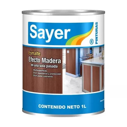 SAYER esmalte EM-1001.30 efecto madera ceniza 1L