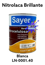 Cargar imagen en el visor de la galería, Barniz nitrocelulosa SAYER LN-0001.40 laca blanca