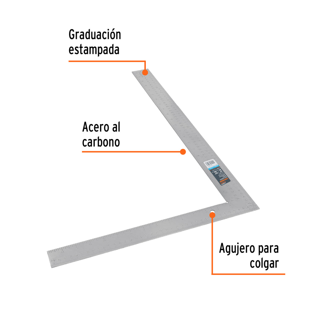 Escuadra 16"x24" de acero para cantero, TRUPER E-16X24 (14384)