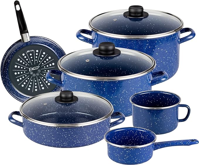 Batería de cocina con 9 piezas EKCO  color gris