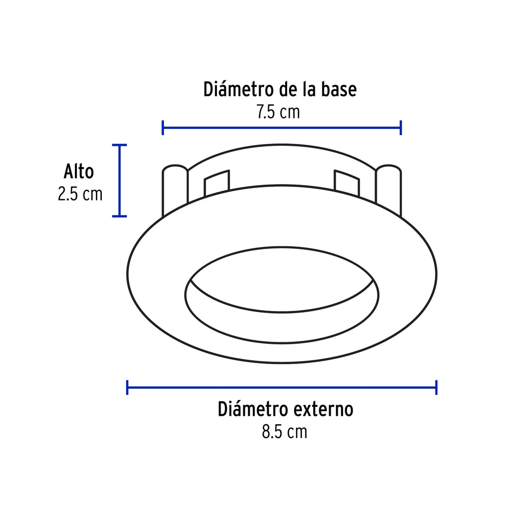 Luminario redondo satín spot dirigible, lámpara no incluida, VOLTECK EMP-105S (46616)