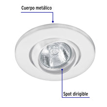 Cargar imagen en el visor de la galería, Luminario redondo blanco spot esférico, lámpara no incluida, VOLTECK EMP-106S (46623)