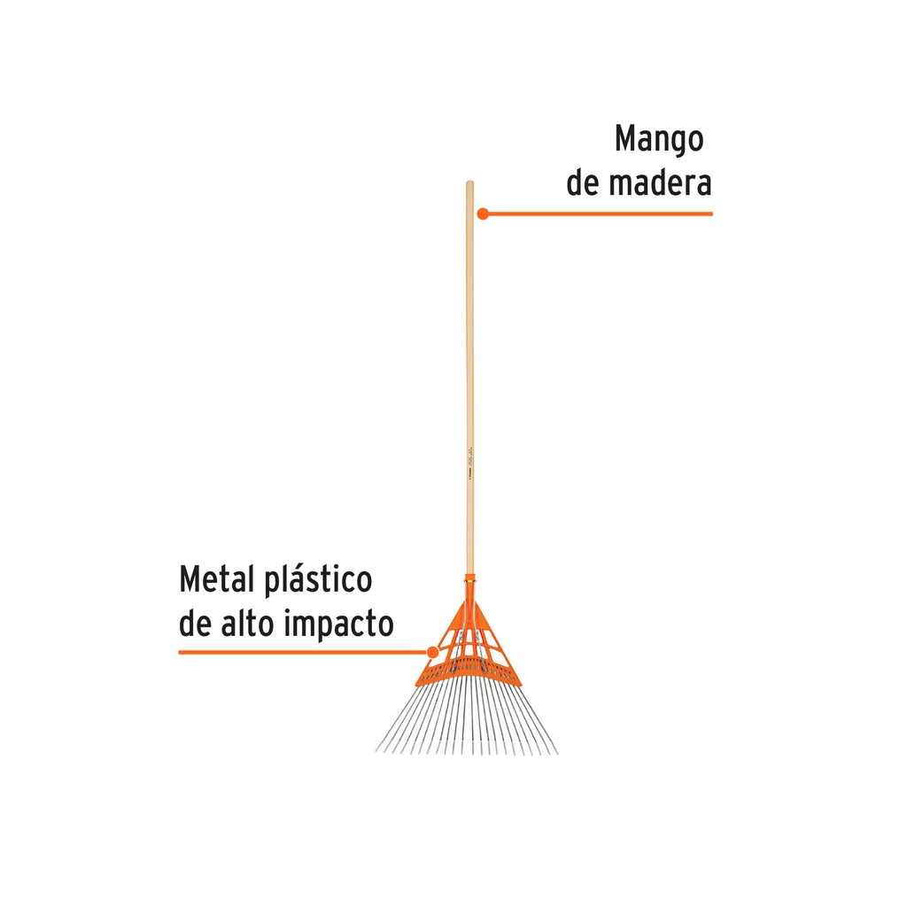 Escoba metal/plástico alto impacto, cabeza recta, 22 dientes TRUPER EMP-22 (14332)