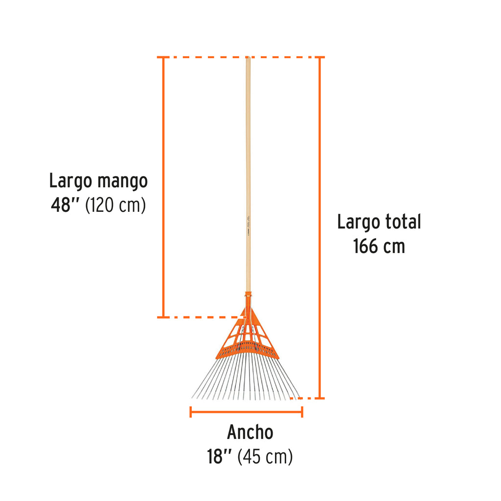 Escoba metal/plástico alto impacto, cabeza recta, 22 dientes TRUPER EMP-22 (14332)