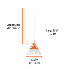 Cargar imagen en el visor de la galería, Escoba metal/plástico alto impacto, cabeza recta, 22 dientes TRUPER EMP-22 (14332)