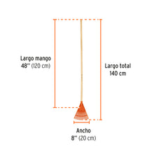 Cargar imagen en el visor de la galería, Escoba plástica rígida para jardín, 15 dientes, mango 48&quot; TRUPER EP-15 (14345)