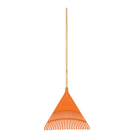 Escoba plástica rígida para jardín, 26 dientes, mango 48