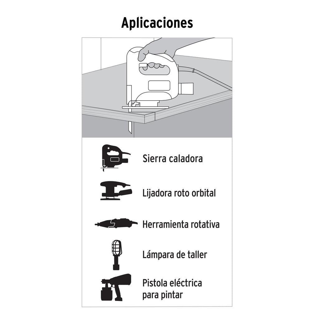 Extensión eléctrica de uso rudo 12 m 2x16 AWG, VOLTECK ER-12 X 16 (48047)