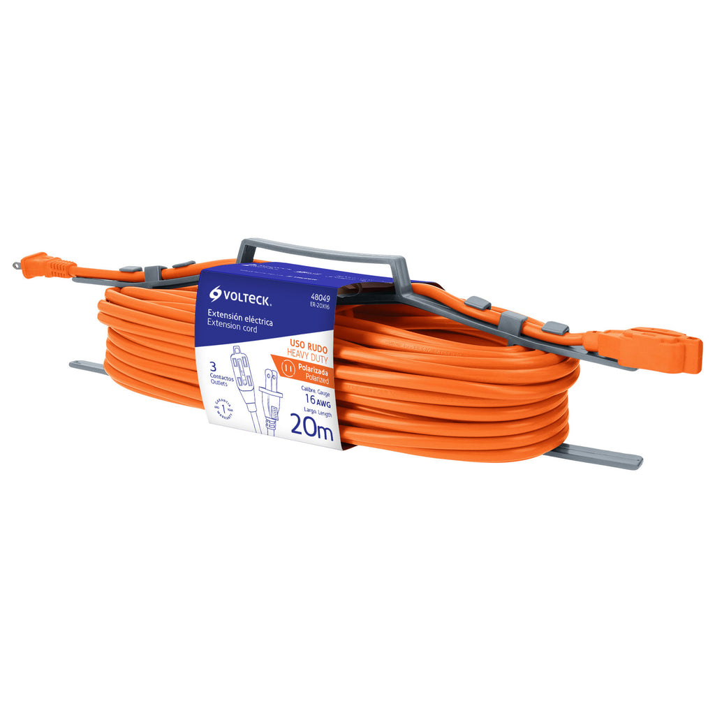 Extensión eléctrica de uso rudo 20 m 2x16 AWG, VOLTECK ER-20 X 16 (48049)