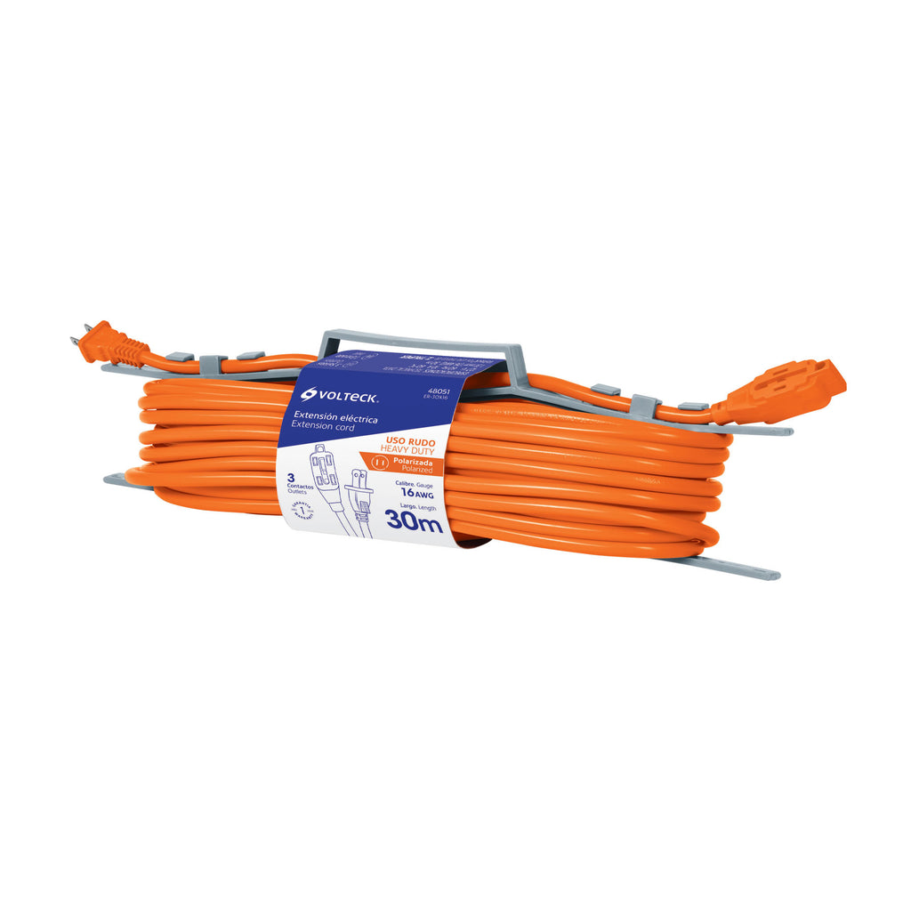 Extensión eléctrica de uso rudo 30 m 2x16 AWG, VOLTECK ER-30 X 16 (48051)