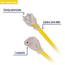 Cargar imagen en el visor de la galería, Extensión reforzada aterrizada 20 m calibre 14, VOLTECK ERA-20X14 (40195)