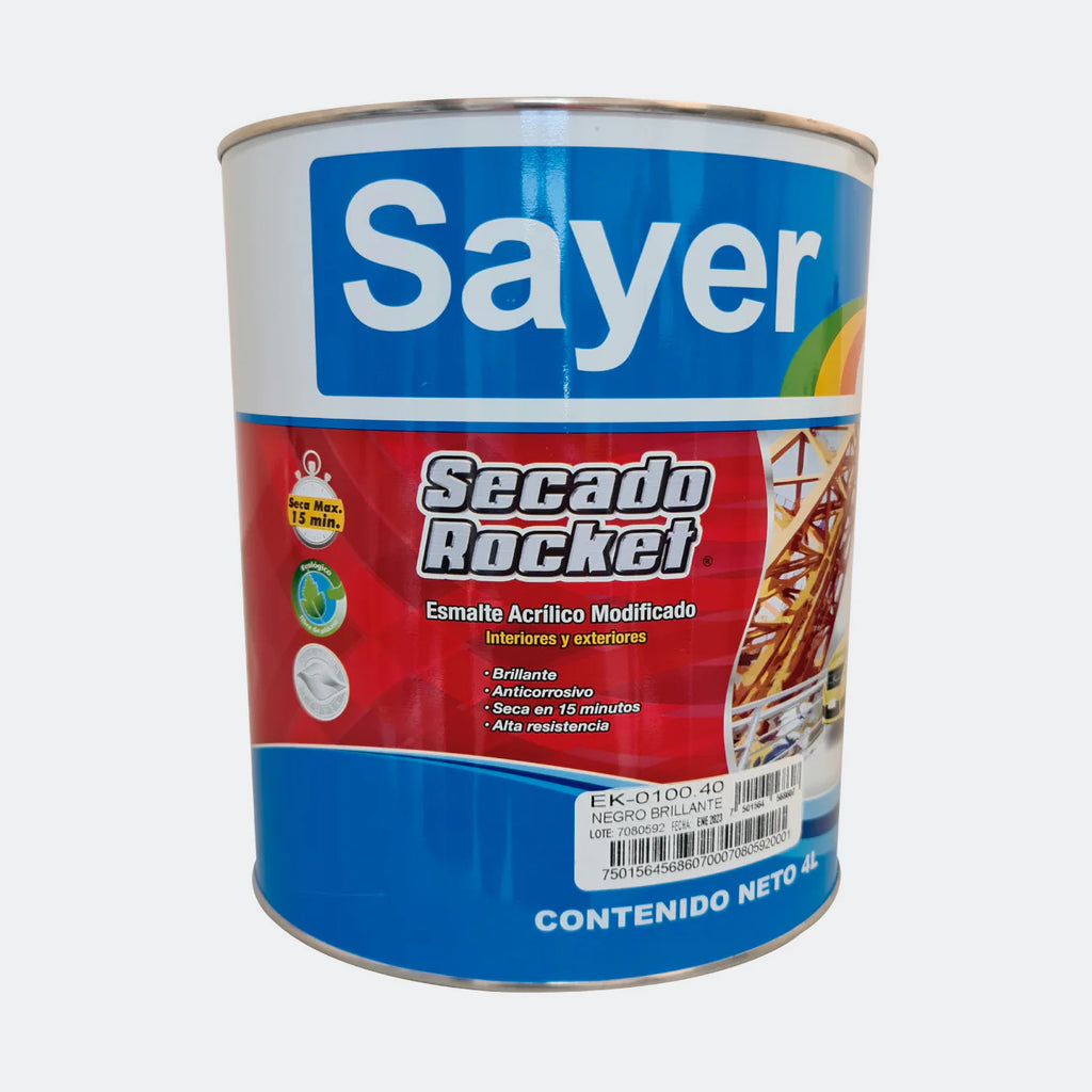 Secado rocket SAYER EK-0100.40 negro brillante 4L